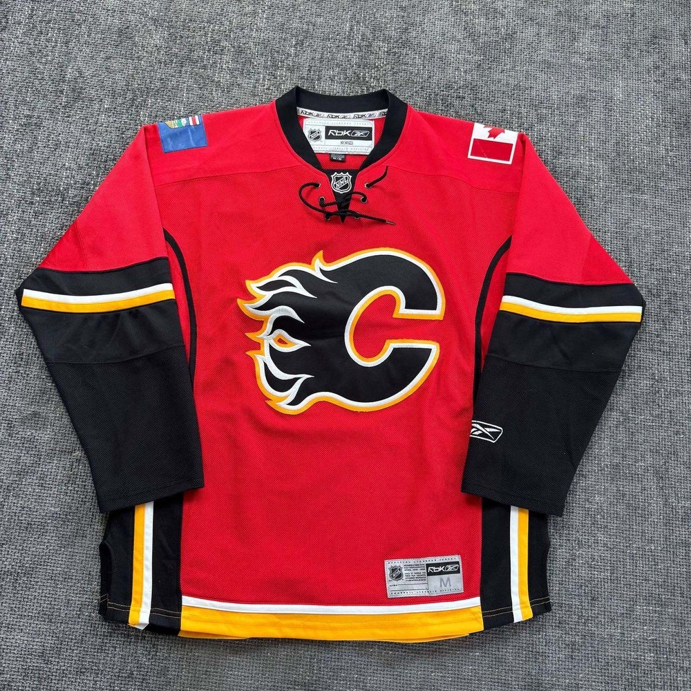 Reebok‎ Calgary Flames NHL Jersey Mens M Red Reebok Lace Up